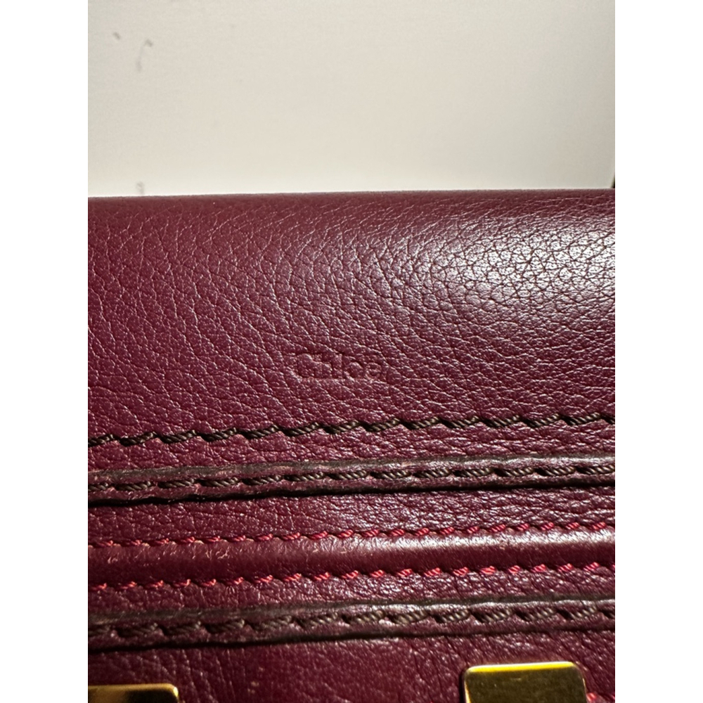 Chloe Burgundy Leather Long Flap Wallet - Picture 2 of 14